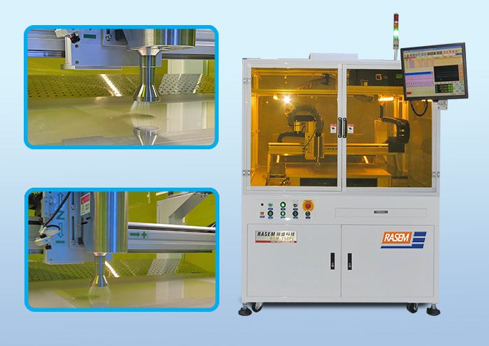 Close-up of atmospheric pressure plasma cleaning machine